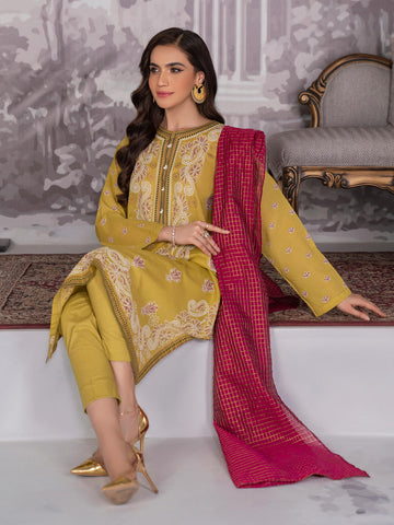Limelight U2124SU 3PC GRN Embroidered Lawn 2022 Online Shopping